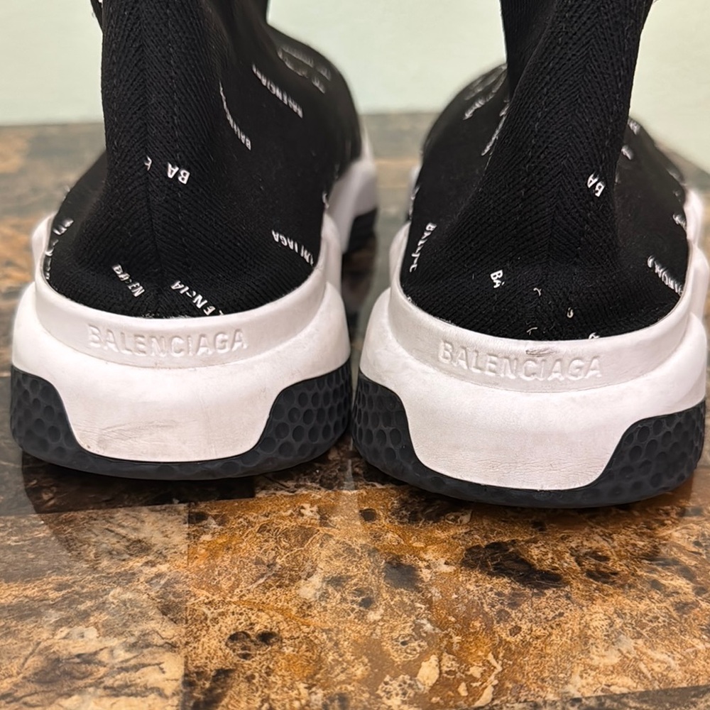 Balenciaga Black and White Sock high top speed sock Sneakers size 10 - Picture 12 of 12
